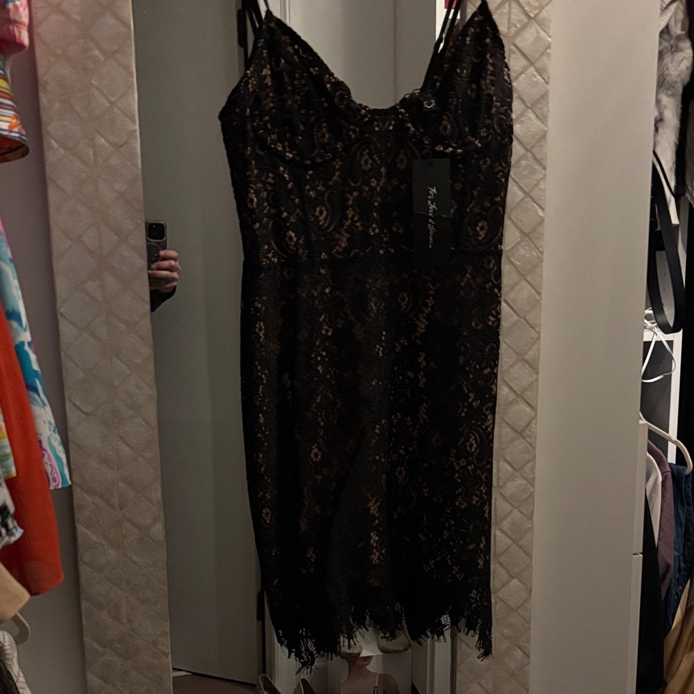 For Love And Lemons Black Lace Mini Dress